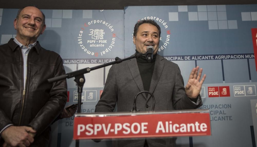 Francesc Sanguino se presenta como candidato en la sede del PSPV-PSOE de Alicante