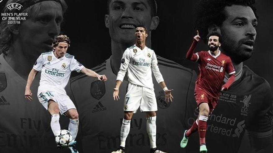 Modric, Cristiano y Salah, nominados al Jugador del Año.