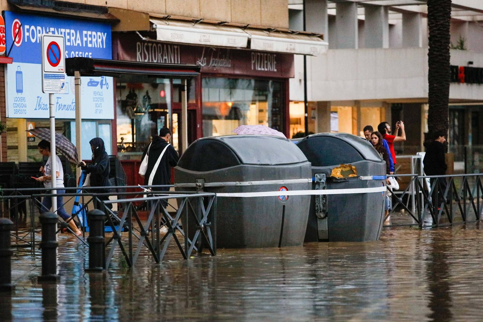 Las imágenes de la dana 'Alice' en la tarde del sábado en Ibiza