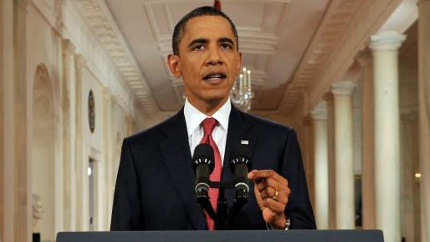 Obama, durante su discurso en la Casa Blanca.