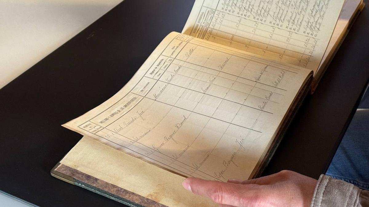 El documento de catastro manuscrito de 1911 en Albalat dels Sorells.