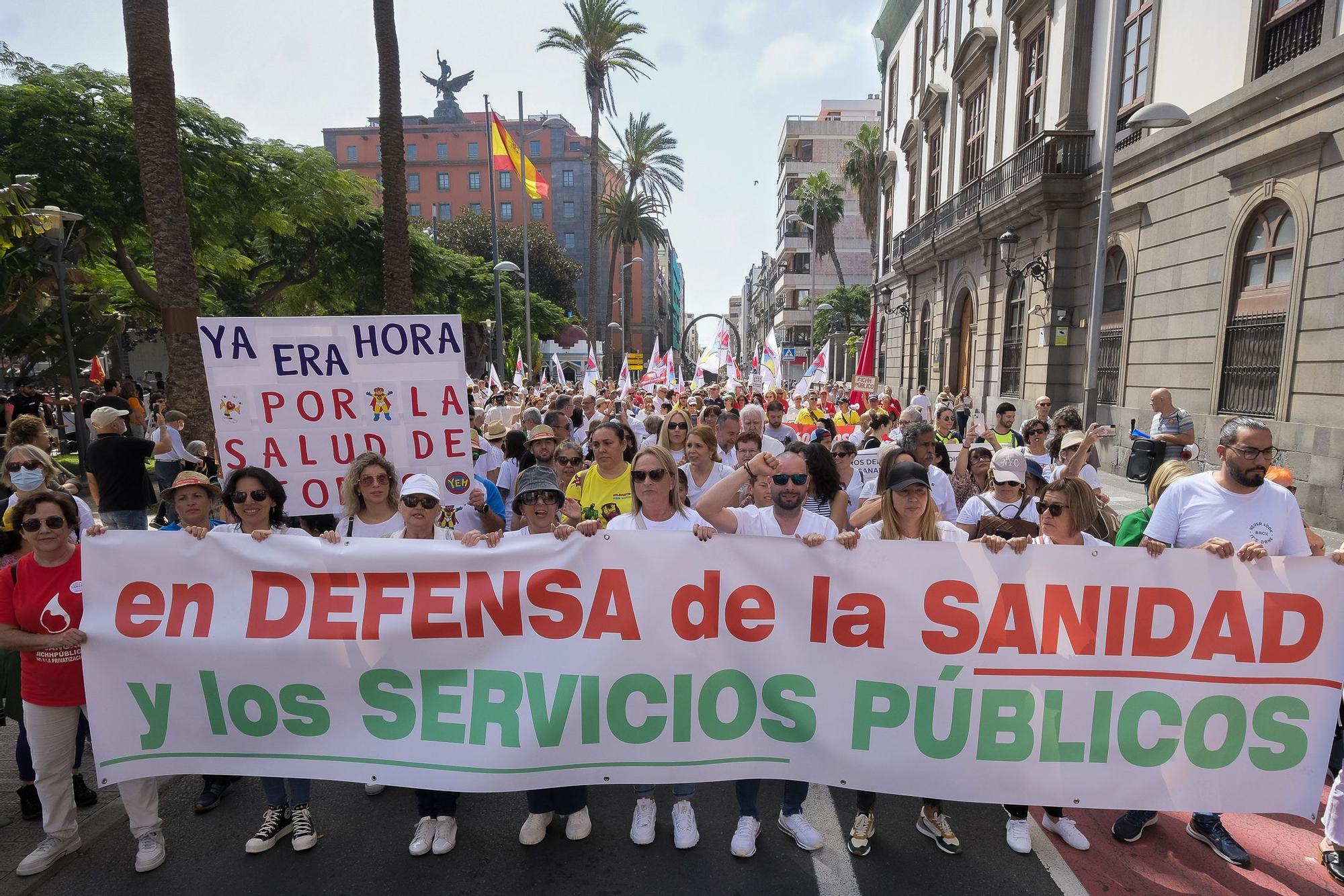 Manifestación en Gran Canaria en defensa de la sanidad pública