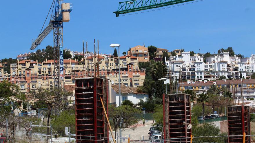 Obras de un edificio de viviendas en Málaga.