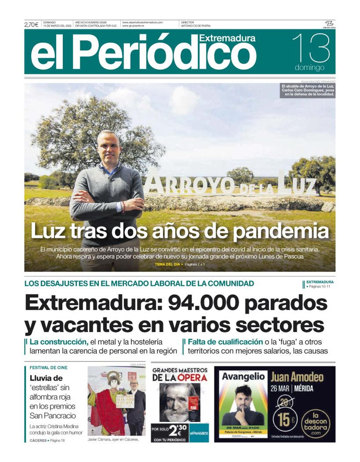 Consulta la portada correspondiente al día 13 de marzo del 2022
