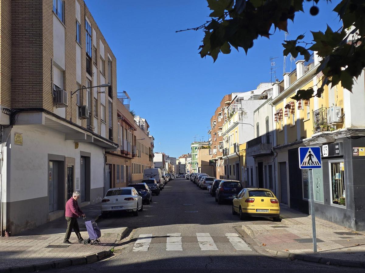 La calle Gabino Tejado, en Badajoz.