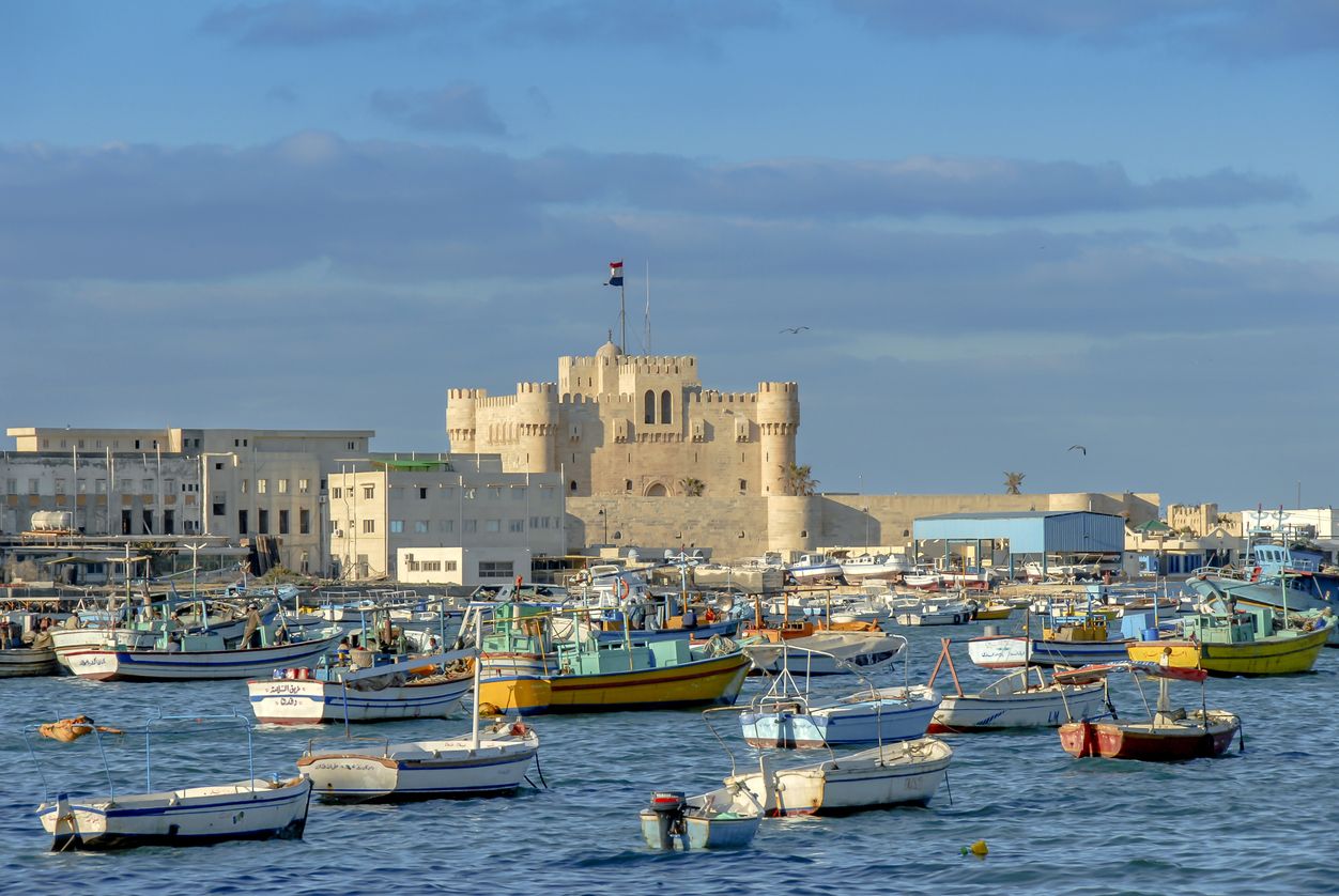 Ciudadela de Qaitbay vista desde el puerto