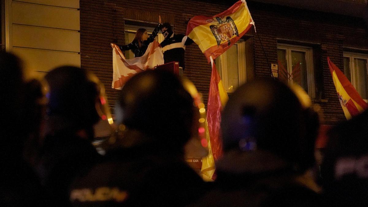 Protestas de grupos de ultraderecha en el centro de Madrid.