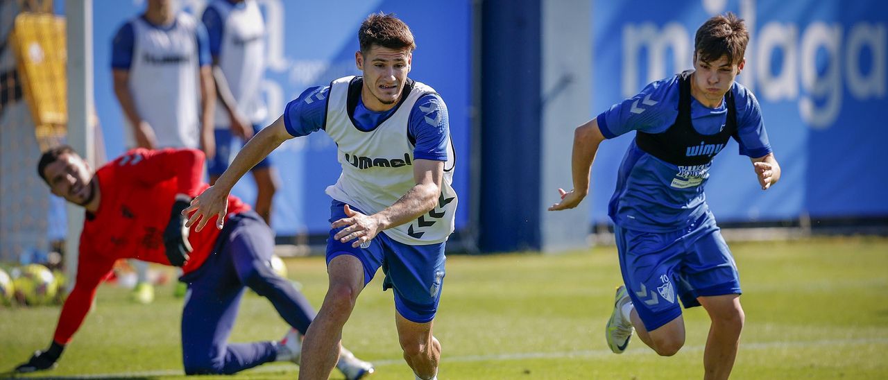 Cristian y Febas, en un entrenamiento de la semana.