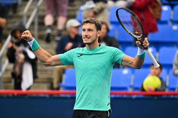 Carreño celebra su pase a semifinales en Montreal.