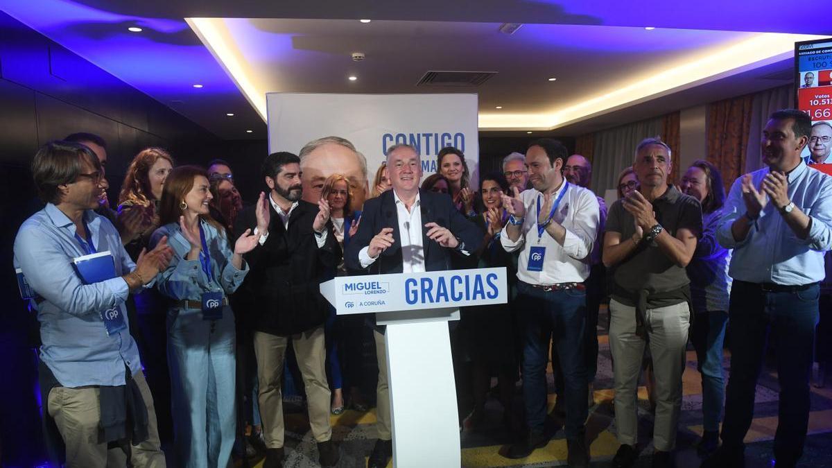 Miguel Lorenzo en la noche electoral.