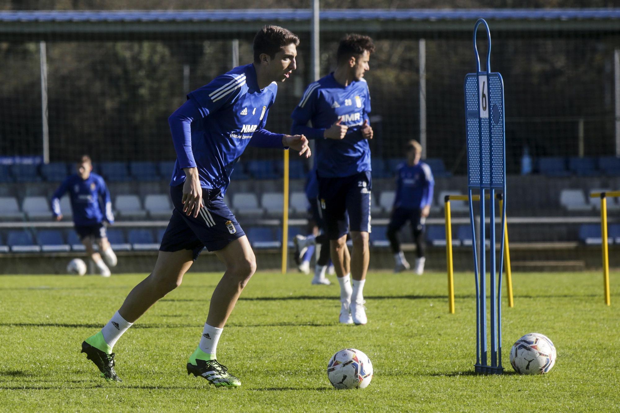 El último entrenamiento del Oviedo antes de recibir al Fuenlabrada