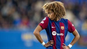 Vicky López durante el partido de champions league femenina entre el FC Barcelona y Benfica en el estadio Johan Cruyff.