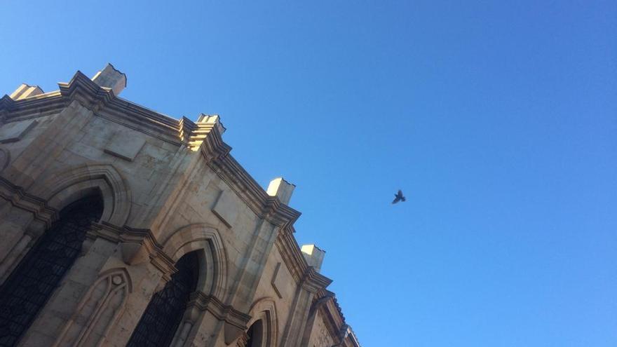 Detalle del convento del Tránsito, esta mañana.