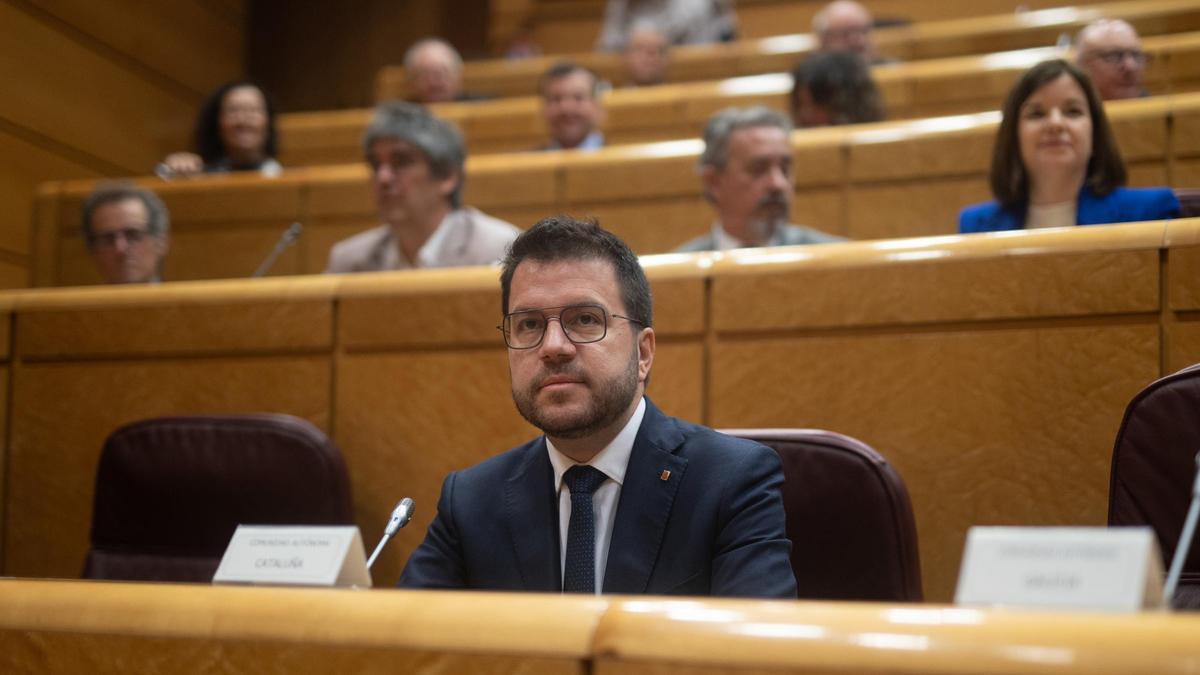 El president de la Generalitat, Pere Aragonès, al Senat