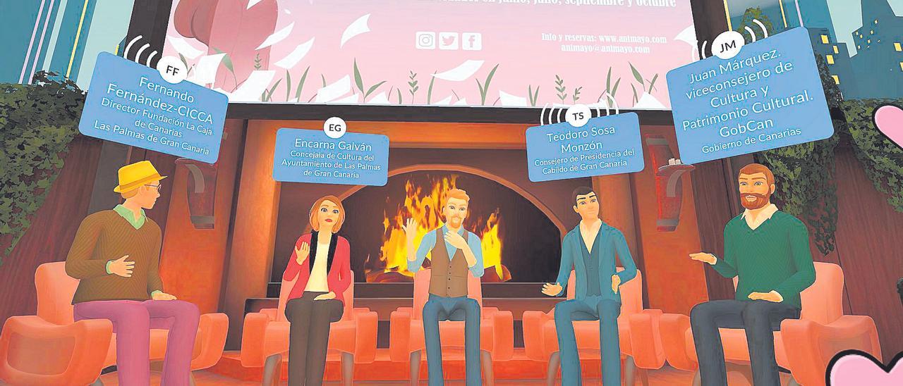 Una imagen de la rueda de prensa virtual con avatares de la 16ª edición de Animayo.