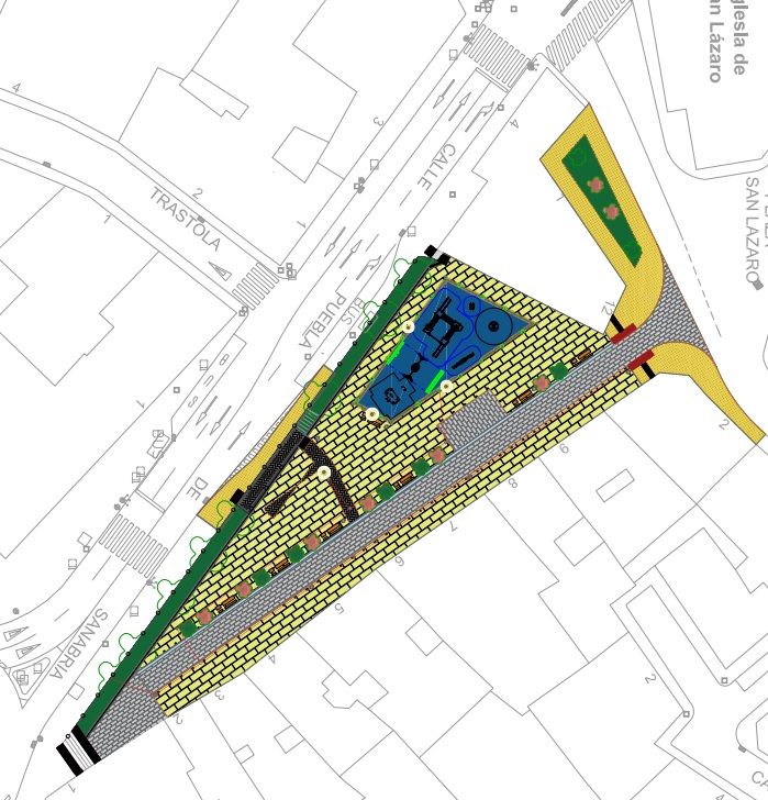 Plano de la remodelación de la plaza de Puebla de Sanabria.