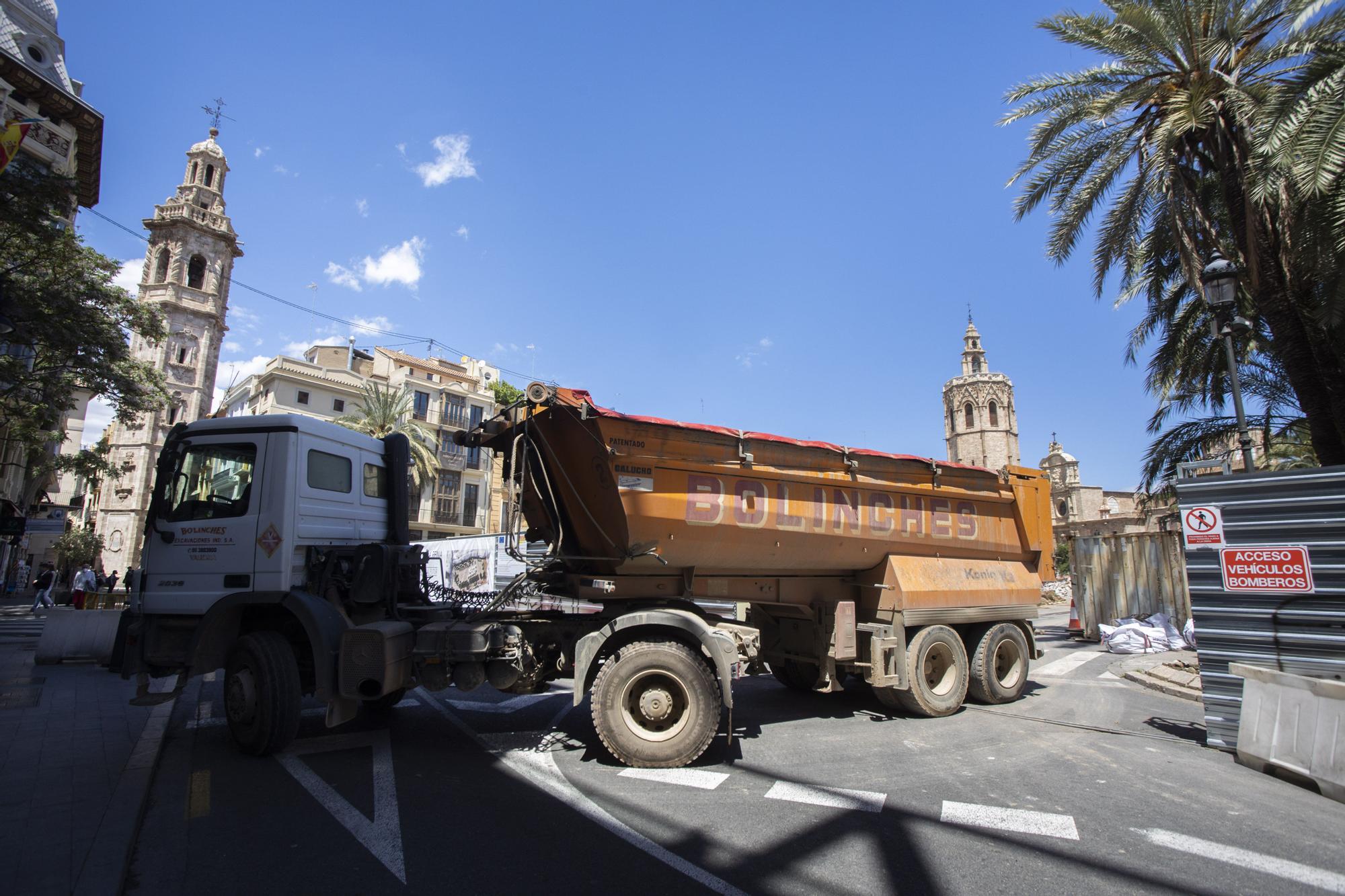 Así avanza la reforma de la plaza de la Reina