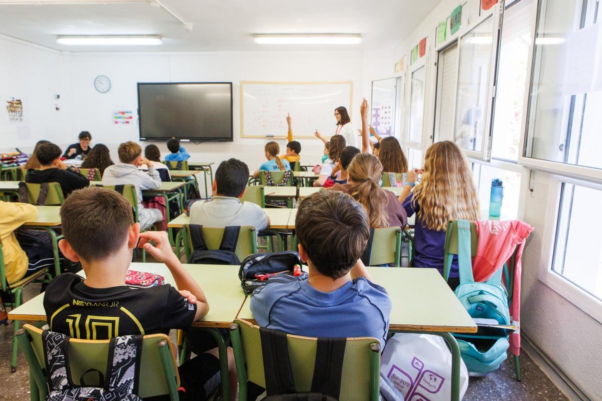 Un aula de primaria de una escuela catalana.