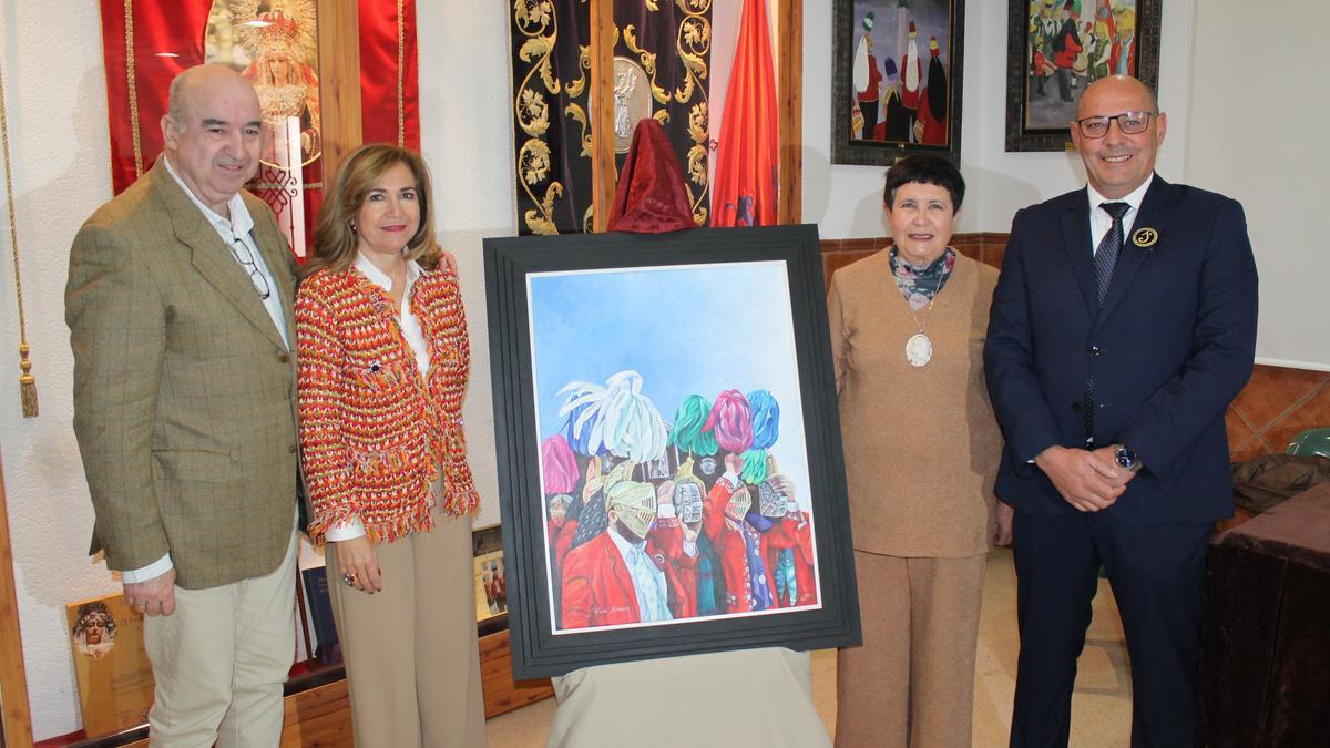 Manuel Hita, Yolanda Molina, Carmeli Piernagorda y Luis Ordóñez, presidente de la asociación cultural.