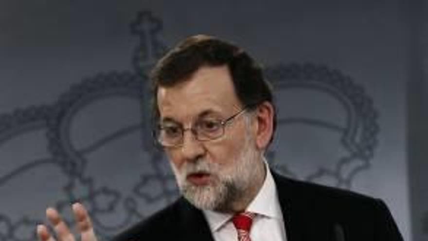 El president espanyol, Mariano Rajoy, ahir en una roda de premsa.