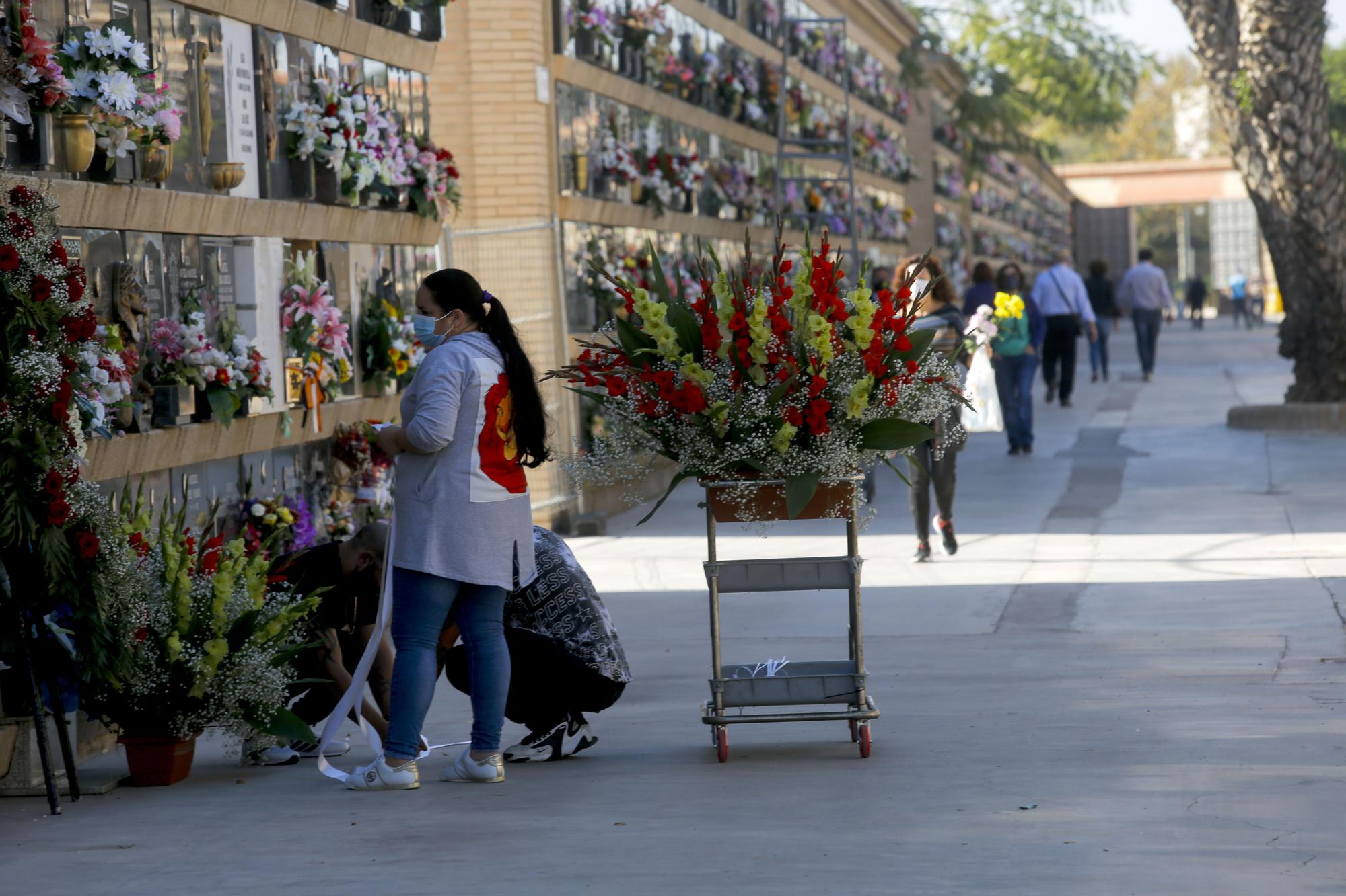 Todos los Santos sin gente en el cementerio de València