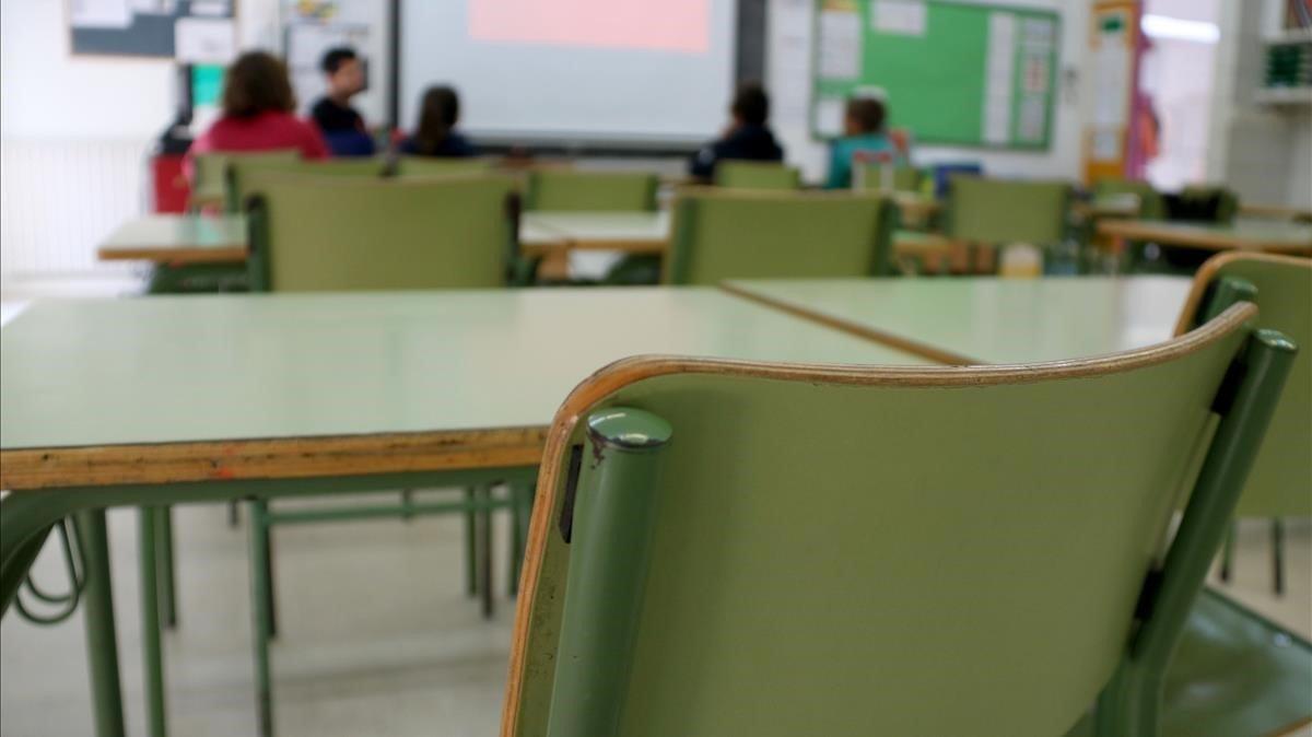 Imagen de un aula de una escuela pública catalana.