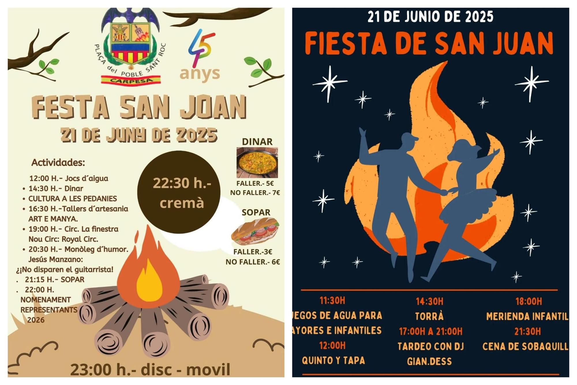 Fiestas falleras por San Juan del 21 de junio