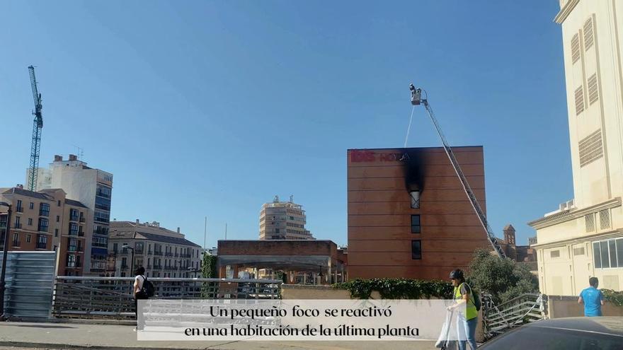 El fuego sigue sin extinguirse en el hotel Ibis: se reactiva