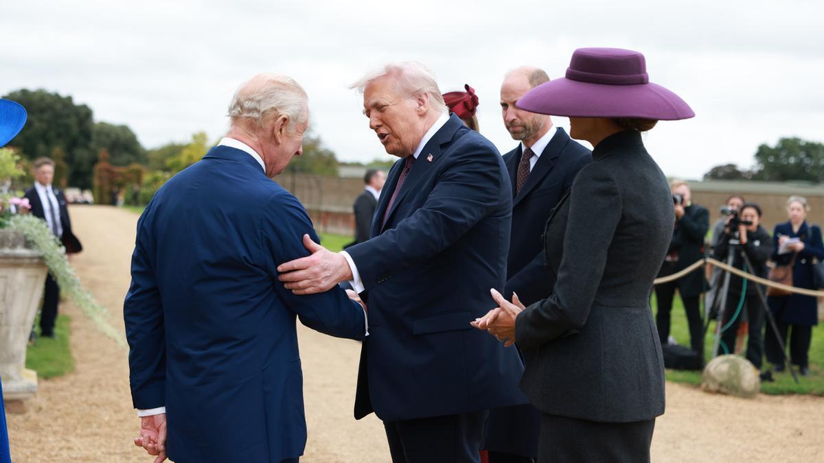Donald Trump y Melania Trump, en su segunda visita de estado al Reino Unido.