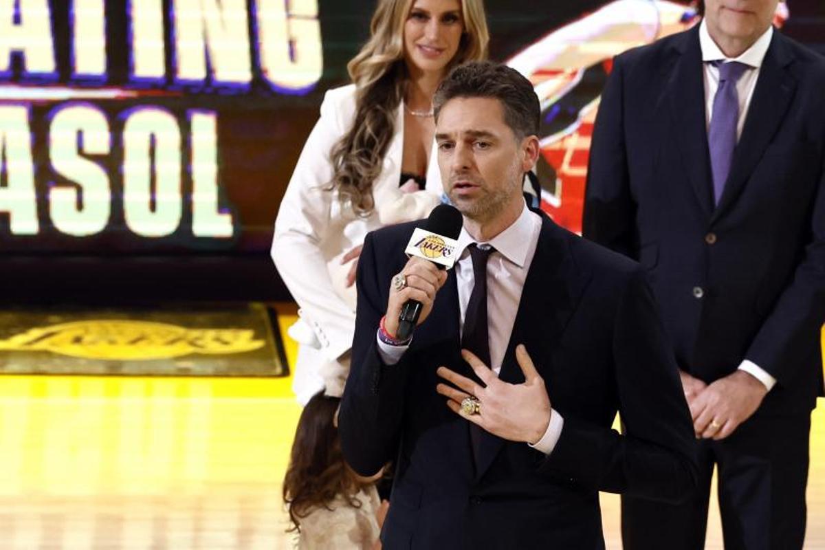 Las mejores imágenes de la ceremonia de la retirada de la camiseta de Pau Gasol con los Lakers