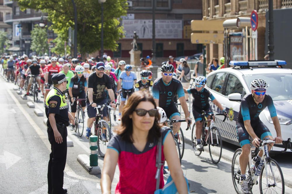 Manifestación ciclista en València