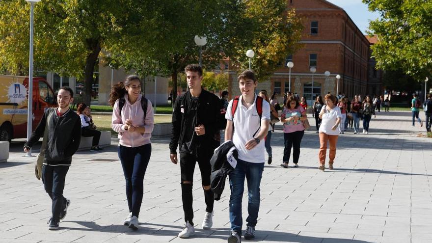 Alumnos en el Campus Viriato.