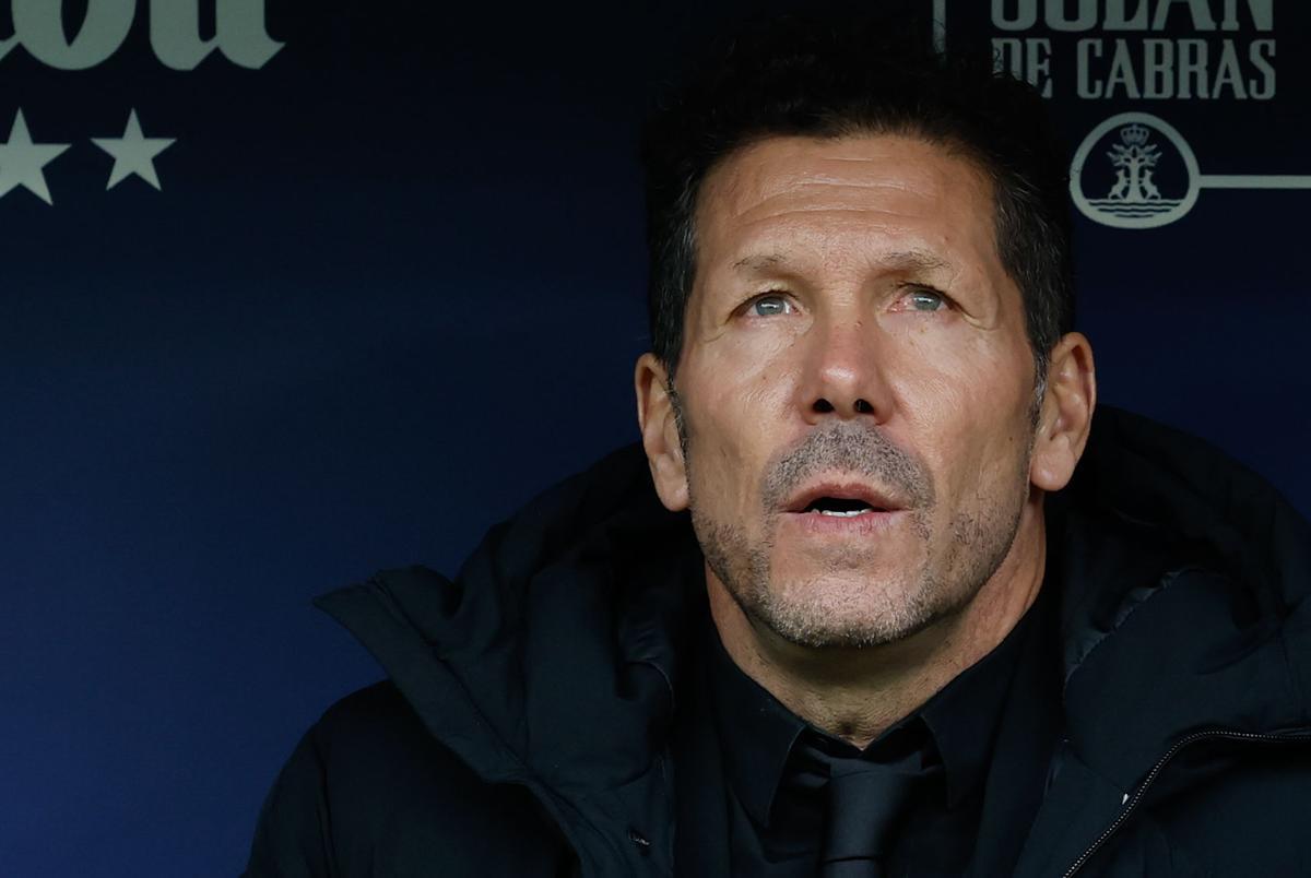 Simeone en el partido frente al Mallorca