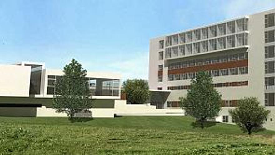 Maqueta de la futura sede de la institución Padre Rubinos que se construirá en San Pedro de Visma. / la opinión