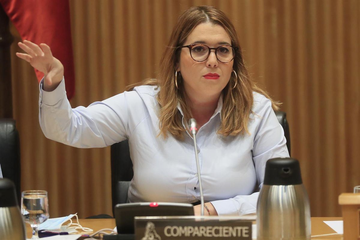 La secretaria de Estado de Igualdad y contra la Violencia de Género, Ángela Rodríguez, comparece en la comisión de Seguimiento y Evaluación de los Acuerdos del Pacto de Estado en materia de Violencia de Género, este martes en el Congreso de los Diputados de Madrid.