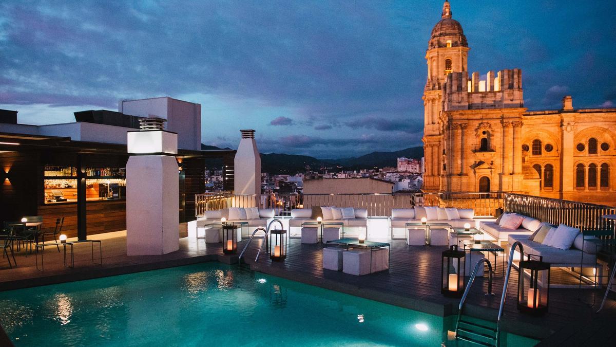 La terrraza del Hotel Molina Lario de Málaga.