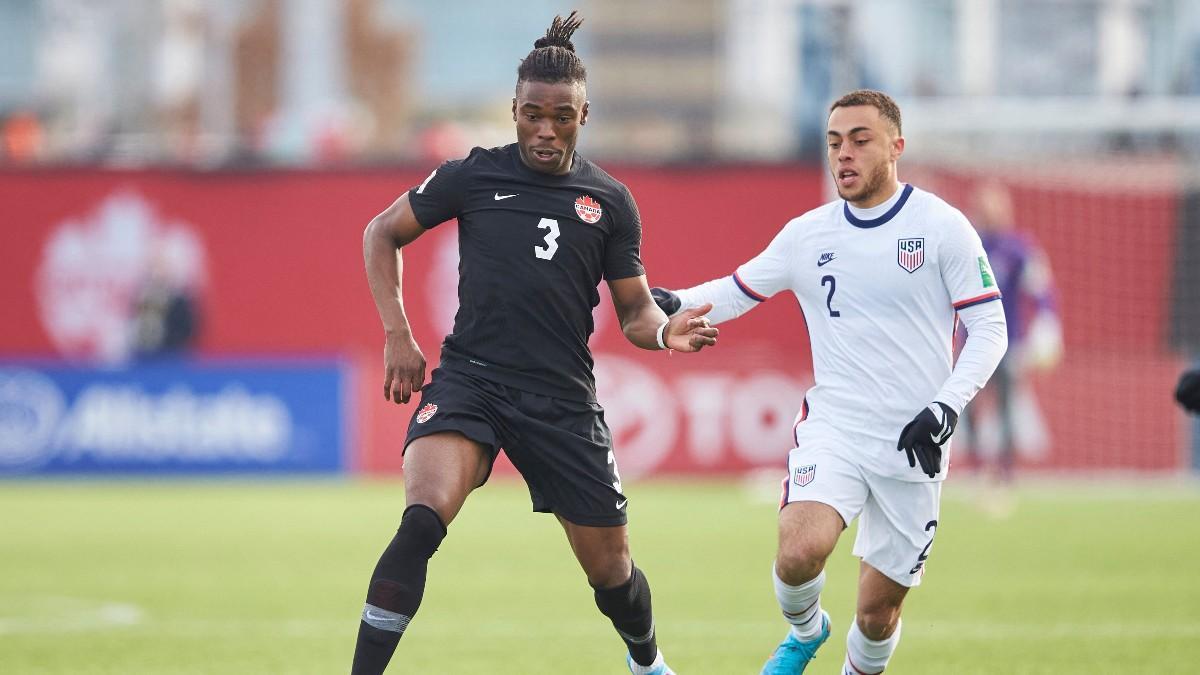 Dest, durante el partido de hoy contra Canadá