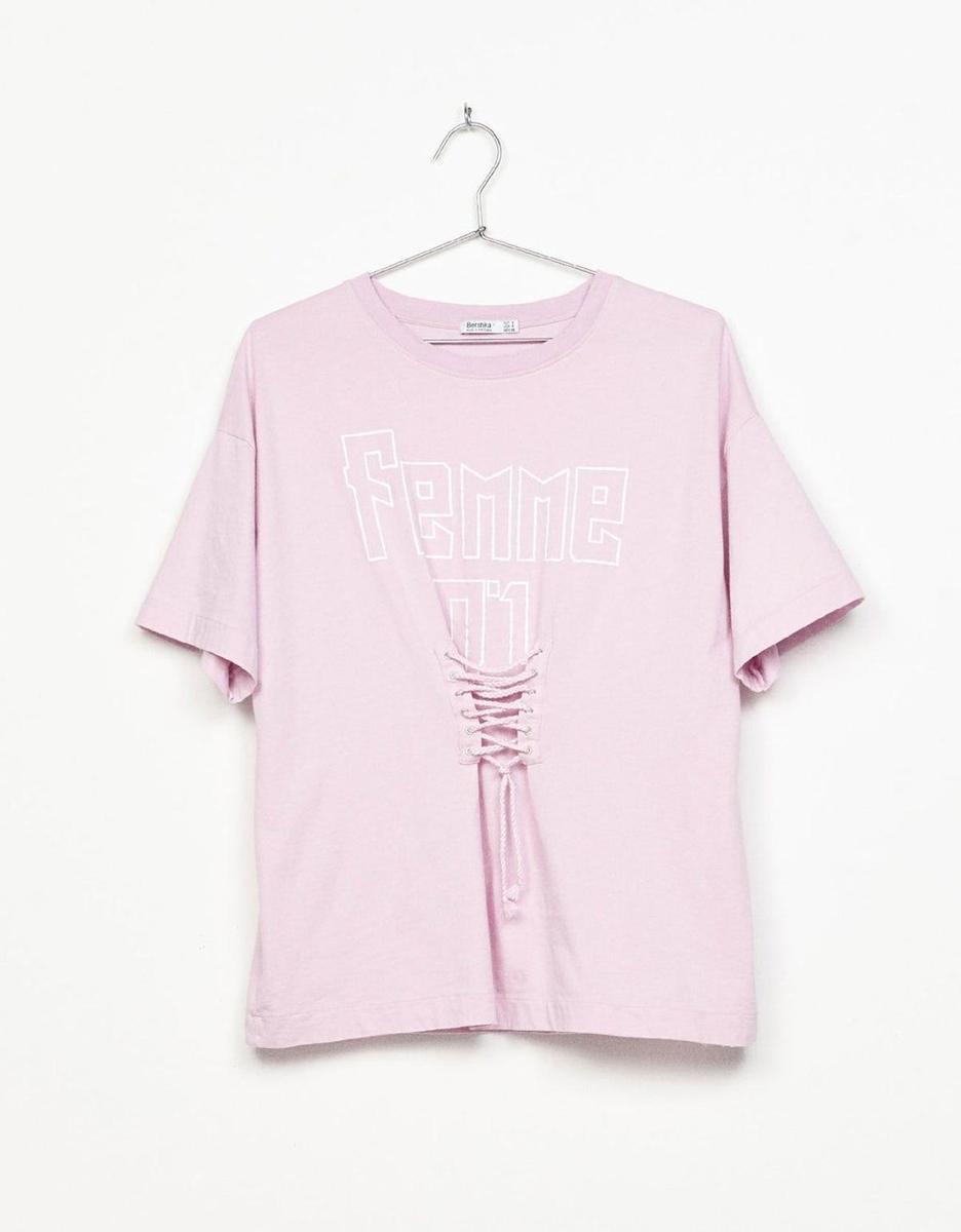 Camiseta corsé rosa