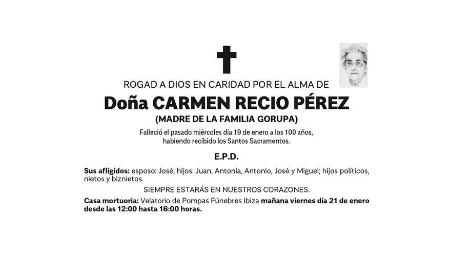 Esquela Carmen Recio Pérez