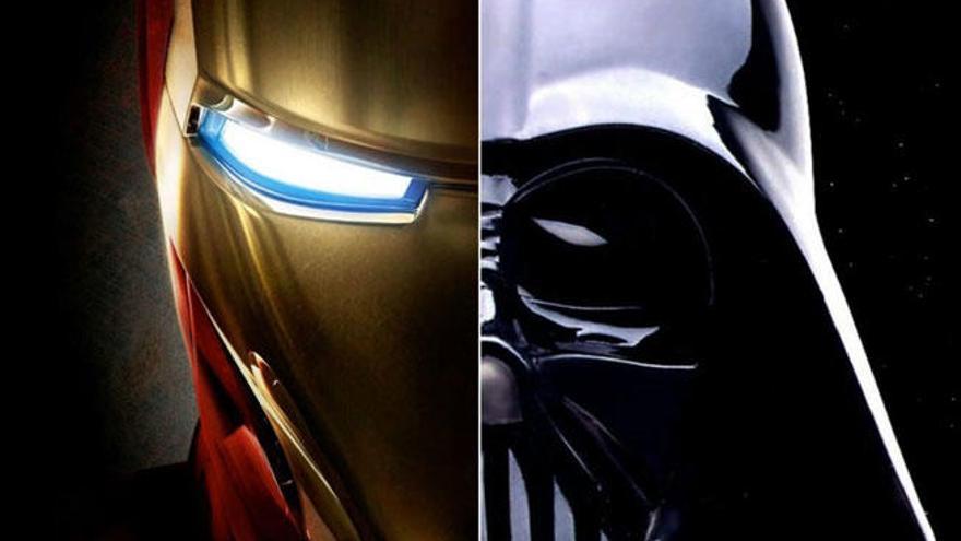 Los cascos de Iron Man y Darth Vader.