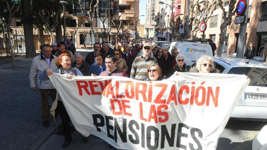 Movilización de pensionistas del pasado febrero en Murcia