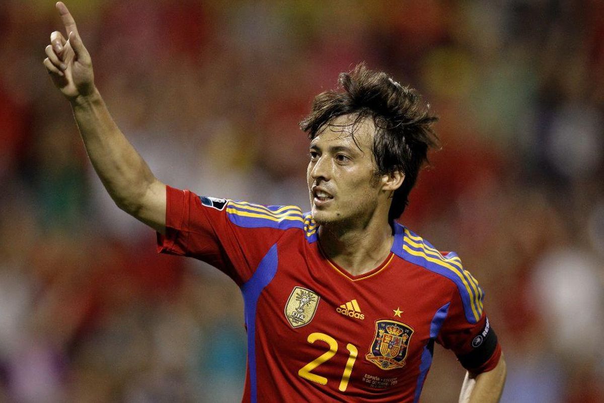 David Silva, durante un encuentro con la Selección Española de Fútbol.