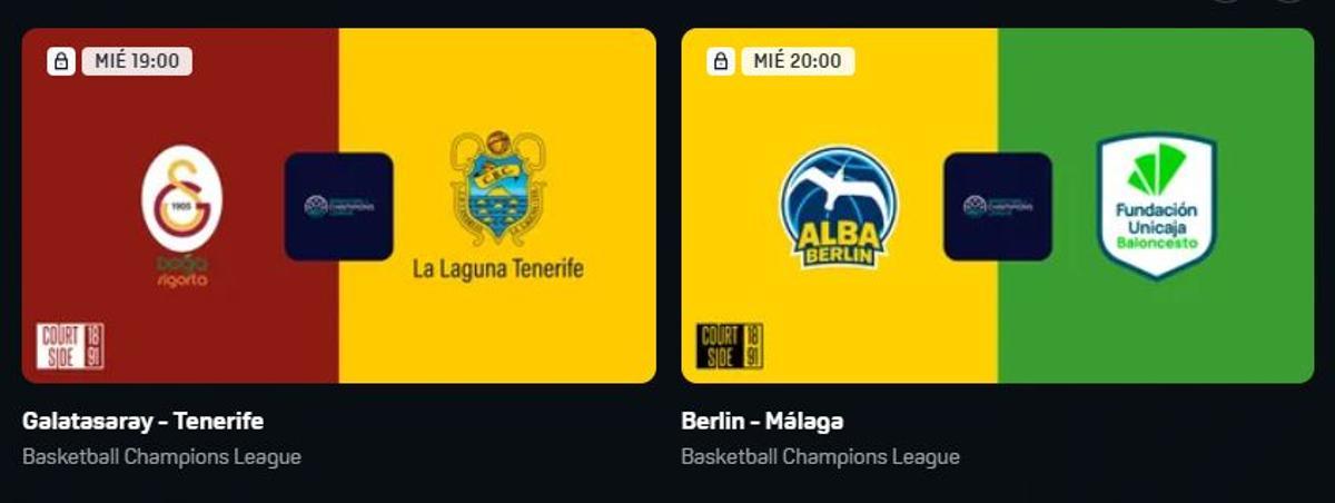 Los partidos de la BCL aparecen con candado si no se pagaba antes Courtside.