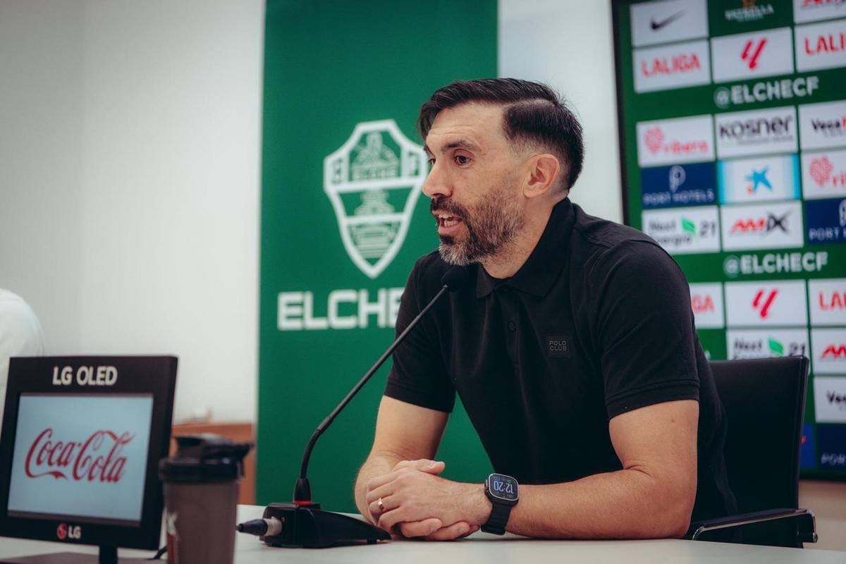 Eder Sarabia, durante la rueda de prensa previa al Osasuna-Elche.