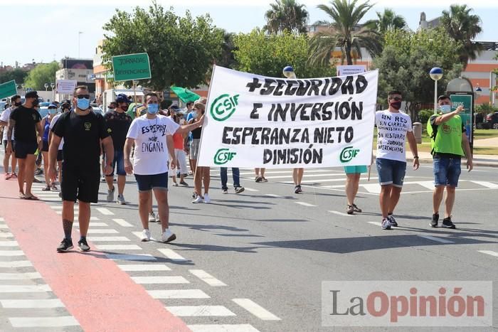 Protesta de policías en La Manga