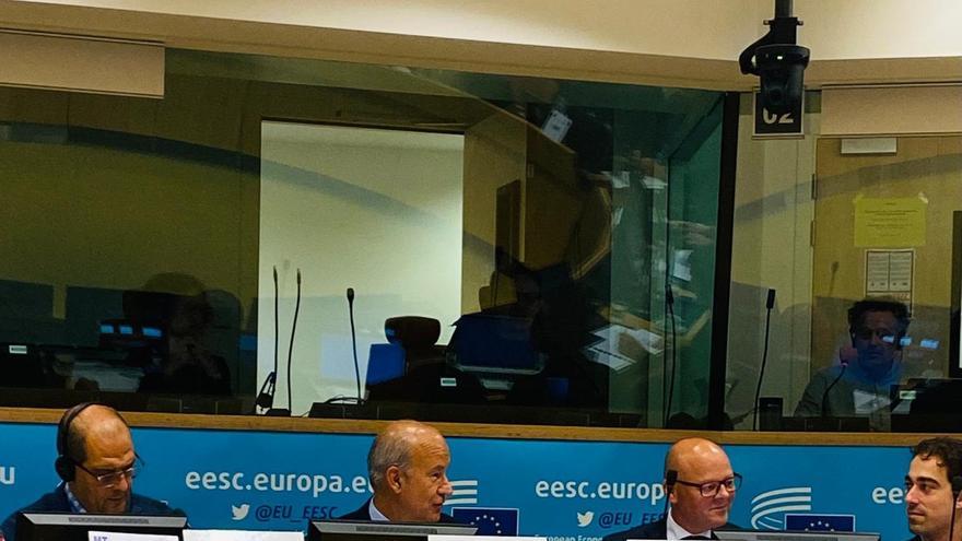 El director técnico de Impulsa Balears, Antoni Riera, en el pleno de la Comité Económico y Social Europeo.