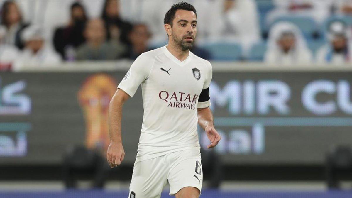 Xavi, en la final de la Copa del Emir