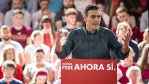 Mitin de Pedro Sánchez en Mislata (Valencia).