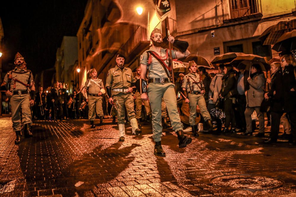 Procesión del Silencio de Alcoy pasada por agua.