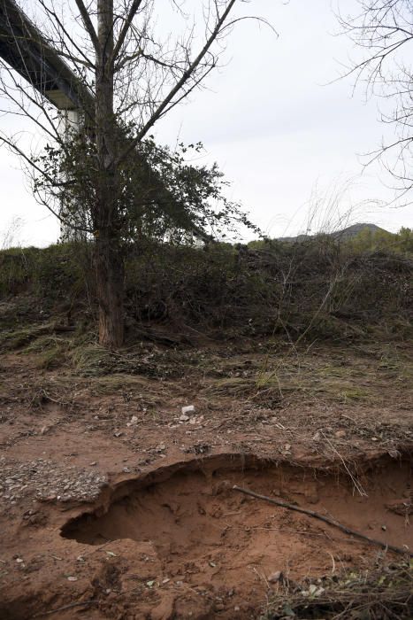 El principal camí del Suanya de Manresa, malmès pel temporal